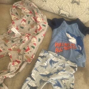 Kids Shark and Santa Pajama Set